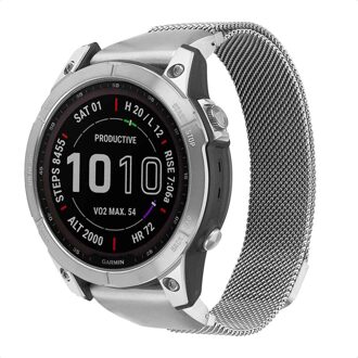Imoshion QuickFit® Milanees bandje - Garmin 22 mm aansluiting - Maat L/XL - Zilver - One size