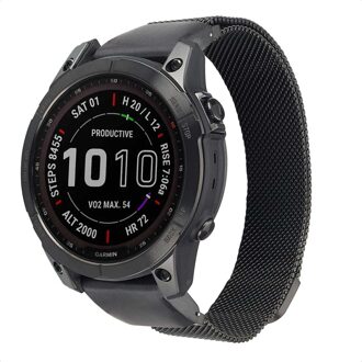 Imoshion QuickFit® Milanees bandje - Garmin 22 mm aansluiting - Maat L/XL - Zwart - One size