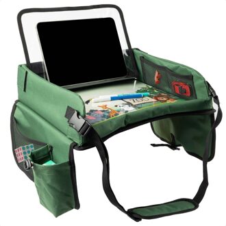 Imoshion Reistafel - tablethouder auto - 7 opbergvakken - inclusief 2 kleurplaten - Groen - 13