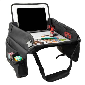 Imoshion Reistafel - tablethouder auto - 7 opbergvakken - inclusief 2 kleurplaten - Zwart - 13