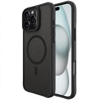Imoshion Rugged Hybrid Carbon Case met MagSafe voor de Apple iPhone 16 Pro - Zwart