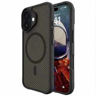 Imoshion Rugged Hybrid Carbon Case met MagSafe voor de Apple iPhone 16 - Zwart