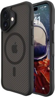 Imoshion Rugged Hybrid Carbon Case met MagSafe voor de Apple iPhone 16 - Zwart