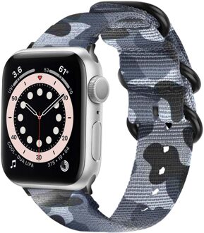 Imoshion Rugged Nylon bandje voor de Apple Watch Series 1 - 9 / SE (38/40/41 mm) | Series 10 / 11 (42 mm) - Camouflage Grey Donkergrijs - 41 mm