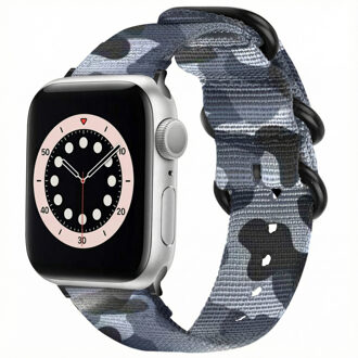 Imoshion Rugged Nylon bandje voor de Apple Watch Series 1 - 9 / SE (38/40/41 mm) | Series 10 / 11 (42 mm) - Camouflage Grey Donkergrijs - 41 mm
