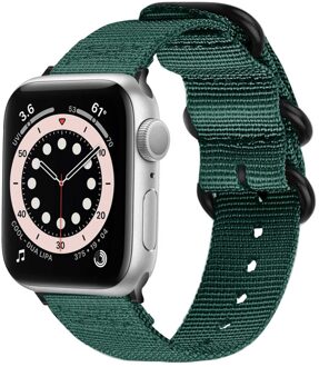 Imoshion Rugged Nylon bandje voor de Apple Watch Series 1 - 9 / SE (38/40/41 mm) | Series 10 / 11 (42 mm) - Donkergroen - 41 mm