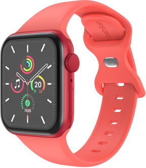 Imoshion Siliconen⁺ bandje voor de Apple Watch Series 1 t/m 9 / SE (38/40/41 mm) | Series 10 / 11 (42 mm) - Maat S/M - Coral Oranje - 41 mm