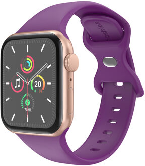 Imoshion Siliconen⁺ bandje voor de Apple Watch Series 1 t/m 9 / SE (38/40/41 mm) | Series 10 / 11 (42 mm) - Maat S/M - Purple Paars - 41 mm