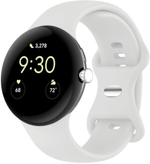 Imoshion Siliconen⁺ bandje voor de Google Pixel Watch / Watch 2 / Watch 3 / Watch 4 (41 mm) - Maat L - Wit - 41 mm