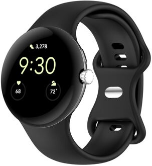 Imoshion Siliconen⁺ bandje voor de Google Pixel Watch / Watch 2 / Watch 3 / Watch 4 (41 mm) - Maat L - Zwart - 41 mm