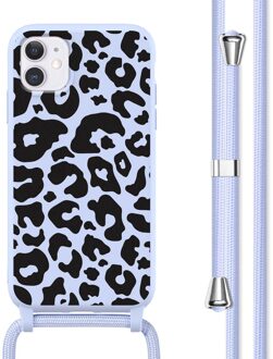 Imoshion Siliconen design hoesje met koord voor de Apple iPhone 11 - Animal Lila Meerkleurig