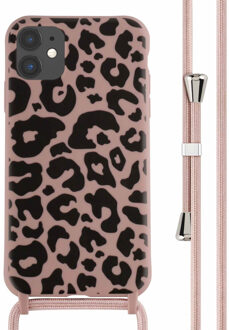 Imoshion Siliconen design hoesje met koord voor de Apple iPhone 11 - Animal Pink Meerkleurig