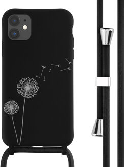 Imoshion Siliconen design hoesje met koord voor de Apple iPhone 11 - Dandelion Black Zwart