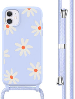 Imoshion Siliconen design hoesje met koord voor de Apple iPhone 11 - Lila Flower Distance Meerkleurig