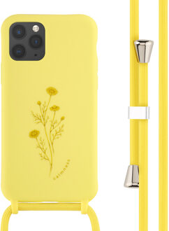 Imoshion Siliconen design hoesje met koord voor de Apple iPhone 11 Pro - Flower Yellow Geel