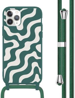 Imoshion Siliconen design hoesje met koord voor de Apple iPhone 11 Pro - Petrol Green Groovy Meerkleurig