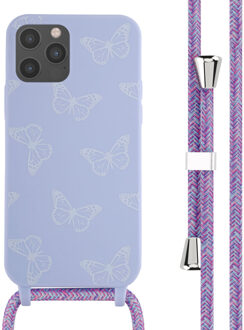 Imoshion Siliconen design hoesje met koord voor de Apple iPhone 12 (Pro) - Butterfly Meerkleurig