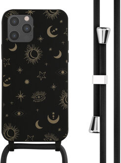 Imoshion Siliconen design hoesje met koord voor de Apple iPhone 12 (Pro) - Sky Black Zwart