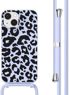 Imoshion Siliconen design hoesje met koord voor de Apple iPhone 13 - Animal Lila Meerkleurig