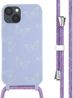 Imoshion Siliconen design hoesje met koord voor de Apple iPhone 13 - Butterfly Meerkleurig
