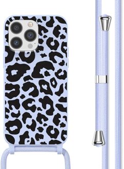 Imoshion Siliconen design hoesje met koord voor de Apple iPhone 13 Pro - Animal Lila Meerkleurig