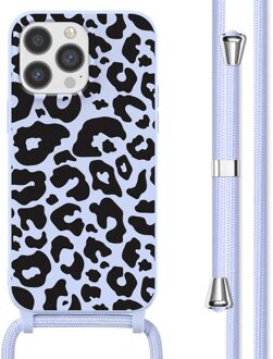 Imoshion Siliconen design hoesje met koord voor de Apple iPhone 13 Pro Max - Animal Lila Meerkleurig