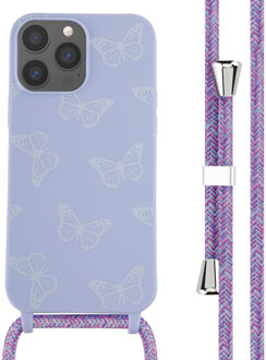 Imoshion Siliconen design hoesje met koord voor de Apple iPhone 13 Pro Max - Butterfly Meerkleurig