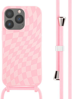 Imoshion Siliconen design hoesje met koord voor de Apple iPhone 13 Pro - Retro Pink Roze