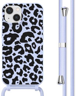 Imoshion Siliconen design hoesje met koord voor de Apple iPhone 14 - Animal Lila Meerkleurig