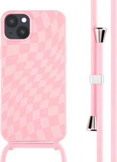 Imoshion Siliconen design hoesje met koord voor de Apple iPhone 14 Plus - Retro Pink Roze