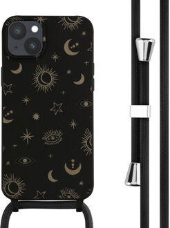 Imoshion Siliconen design hoesje met koord voor de Apple iPhone 14 Plus - Sky Black Zwart