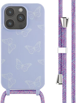Imoshion Siliconen design hoesje met koord voor de Apple iPhone 14 Pro - Butterfly Meerkleurig