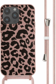 Imoshion Siliconen design hoesje met koord voor de Apple iPhone 14 Pro Max - Animal Pink Meerkleurig