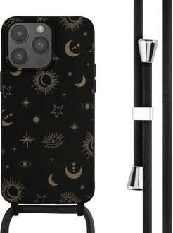 Imoshion Siliconen design hoesje met koord voor de Apple iPhone 14 Pro Max - Sky Black Zwart