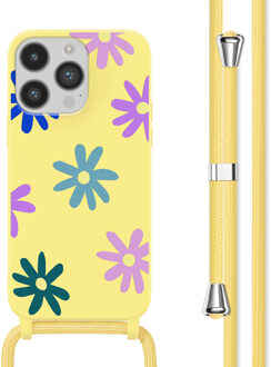 Imoshion Siliconen design hoesje met koord voor de Apple iPhone 14 Pro - Yellow Flower Distance Meerkleurig