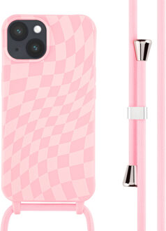 Imoshion Siliconen design hoesje met koord voor de Apple iPhone 14 - Retro Pink Roze