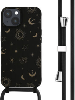 Imoshion Siliconen design hoesje met koord voor de Apple iPhone 14 - Sky Black Zwart