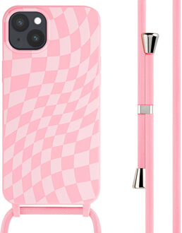 Imoshion Siliconen design hoesje met koord voor de Apple iPhone 15 Plus - Retro Pink Roze