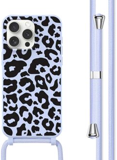 Imoshion Siliconen design hoesje met koord voor de Apple iPhone 15 Pro - Animal Lila Meerkleurig