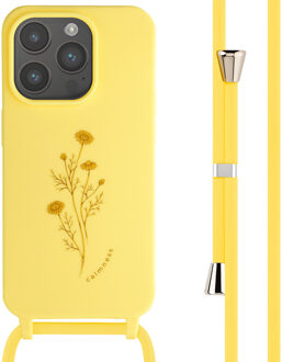 Imoshion Siliconen design hoesje met koord voor de Apple iPhone 15 Pro - Flower Yellow Geel