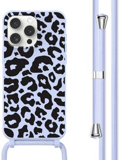 Imoshion Siliconen design hoesje met koord voor de Apple iPhone 15 Pro Max - Animal Lila Meerkleurig