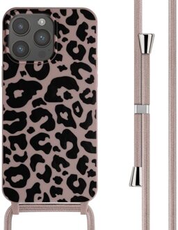Imoshion Siliconen design hoesje met koord voor de Apple iPhone 15 Pro Max - Animal Pink Meerkleurig
