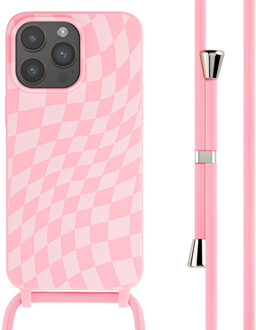 Imoshion Siliconen design hoesje met koord voor de Apple iPhone 15 Pro Max - Retro Pink Roze
