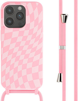 Imoshion Siliconen design hoesje met koord voor de Apple iPhone 15 Pro - Retro Pink Roze
