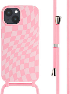 Imoshion Siliconen design hoesje met koord voor de Apple iPhone 15 - Retro Pink Roze