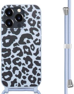 Imoshion Siliconen design hoesje met koord voor de Apple iPhone 16 Pro - Animal Lila Meerkleurig