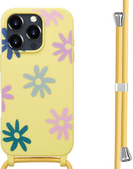 Imoshion Siliconen design hoesje met koord voor de Apple iPhone 16 Pro Max - Yellow Flower Distance Meerkleurig