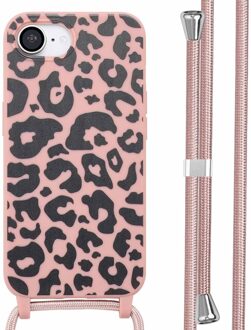 Imoshion Siliconen design hoesje met koord voor de Apple iPhone 16e - Animal Pink Meerkleurig