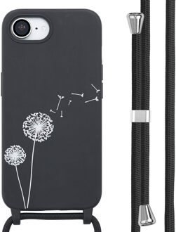 Imoshion Siliconen design hoesje met koord voor de Apple iPhone 16e - Dandelion Black Meerkleurig