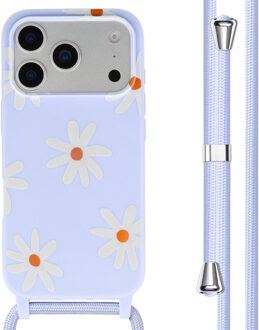 Imoshion Siliconen design hoesje met koord voor de Apple iPhone 17 Pro - Lila Flower Distance Meerkleurig